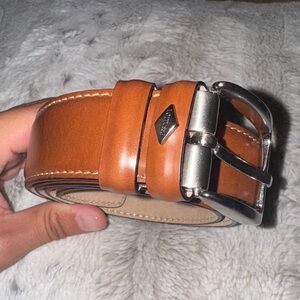 Lottusse - Men's Tan Genuine Leather Belt